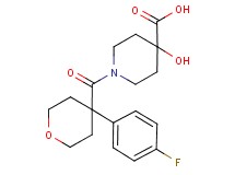 1-{[4-(4-fluorophenyl)tetrahydro-2H-pyran-4-yl]carbonyl}-4-hydroxypiperidine-4-carboxylic acid
