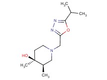 (3R*,4S*)-1-[(5-isopropyl-1,3,4-oxadiazol-2-yl)methyl]-3,4-dimethylpiperidin-4-ol
