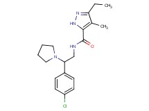 N-[2-(4-chlorophenyl)-2-pyrrolidin-1-ylethyl]-3-ethyl-4-methyl-1H-pyrazole-5-carboxamide