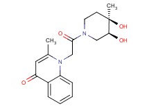 1-{2-[(3S*,4R*)-3,4-dihydroxy-4-methylpiperidin-1-yl]-2-oxoethyl}-2-methylquinolin-4(1H)-one