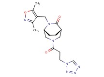 (1S*,5R*)-6-[(3,5-dimethyl-4-isoxazolyl)methyl]-3-[3-(1H-tetrazol-1-yl)propanoyl]-3,6-diazabicyclo[3.2.2]nonan-7-one