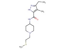 3-ethyl-4-methyl-N-{1-[2-(methylthio)ethyl]piperidin-4-yl}-1H-pyrazole-5-carboxamide