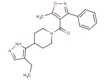 4-(4-ethyl-1H-pyrazol-5-yl)-1-[(5-methyl-3-phenylisoxazol-4-yl)carbonyl]piperidine