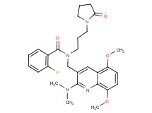 N-{[2-(dimethylamino)-5,8-dimethoxy-3-quinolinyl]methyl}-2-fluoro-N-[3-(2-oxo-1-pyrrolidinyl)propyl]benzamide