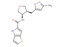 N-{(3R*,4S*)-4-[(3-methylisoxazol-5-yl)methyl]tetrahydrofuran-3-yl}-4H-thieno[3,2-b]pyrrole-5-carboxamide