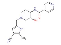 N-{(3R*,4R*)-1-[(4-cyano-5-methyl-1H-pyrrol-2-yl)methyl]-3-hydroxypiperidin-4-yl}isonicotinamide