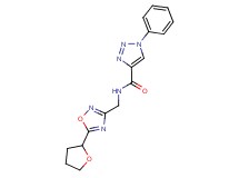 1-phenyl-N-{[5-(tetrahydro-2-furanyl)-1,2,4-oxadiazol-3-yl]methyl}-1H-1,2,3-triazole-4-carboxamide