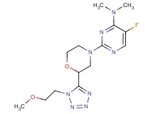 5-fluoro-2-{2-[1-(2-methoxyethyl)-1H-tetrazol-5-yl]morpholin-4-yl}-N,N-dimethylpyrimidin-4-amine