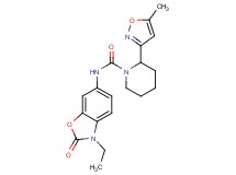 N-(3-ethyl-2-oxo-2,3-dihydro-1,3-benzoxazol-6-yl)-2-(5-methylisoxazol-3-yl)piperidine-1-carboxamide