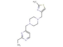 2-ethyl-4-({4-[(2-methyl-1,3-thiazol-4-yl)methyl]piperazin-1-yl}methyl)pyrimidine