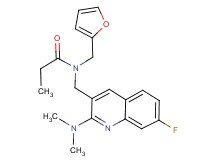N-{[2-(dimethylamino)-7-fluoro-3-quinolinyl]methyl}-N-(2-furylmethyl)propanamide