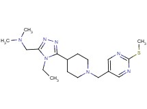 1-[4-ethyl-5-(1-{[2-(methylthio)pyrimidin-5-yl]methyl}piperidin-4-yl)-4H-1,2,4-triazol-3-yl]-N,N-dimethylmethanamine
