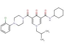 5-{[4-(2-chlorophenyl)-1-piperazinyl]carbonyl}-N-cyclohexyl-1-isobutyl-4-oxo-1,4-dihydro-3-pyridinecarboxamide