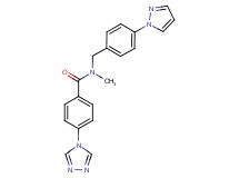 N-methyl-N-[4-(1H-pyrazol-1-yl)benzyl]-4-(4H-1,2,4-triazol-4-yl)benzamide