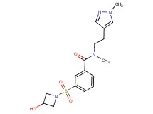 3-[(3-hydroxyazetidin-1-yl)sulfonyl]-N-methyl-N-[2-(1-methyl-1H-pyrazol-4-yl)ethyl]benzamide