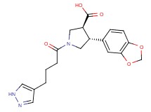 (3S*,4R*)-4-(1,3-benzodioxol-5-yl)-1-[4-(1H-pyrazol-4-yl)butanoyl]pyrrolidine-3-carboxylic acid