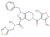1-benzyl-5-[(3,5-dimethyl-4-isoxazolyl)carbonyl]-N-methyl-N-(1,3-thiazol-4-ylmethyl)-4,5,6,7-tetrahydro-1H-pyrazolo[4,3-c]pyridine-3-carboxamide