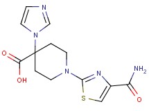 1-[4-(aminocarbonyl)-1,3-thiazol-2-yl]-4-(1H-imidazol-1-yl)piperidine-4-carboxylic acid
