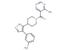 4-methyl-5-({4-[4-(3-methylphenyl)-1H-pyrazol-5-yl]piperidin-1-yl}carbonyl)pyrimidine