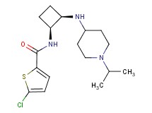 5-chloro-N-{(1S*,2R*)-2-[(1-isopropyl-4-piperidinyl)amino]cyclobutyl}-2-thiophenecarboxamide