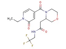 2-{4-[(1-ethyl-2-oxo-1,2-dihydro-4-pyridinyl)carbonyl]-3-morpholinyl}-N-(2,2,2-trifluoroethyl)acetamide