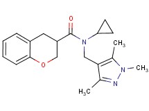 N-cyclopropyl-N-[(1,3,5-trimethyl-1H-pyrazol-4-yl)methyl]chromane-3-carboxamide