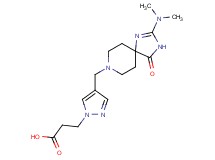 3-(4-{[2-(dimethylamino)-4-oxo-1,3,8-triazaspiro[4.5]dec-1-en-8-yl]methyl}-1H-pyrazol-1-yl)propanoic acid