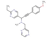 1-(2-ethylpyrimidin-5-yl)-3-(4-methoxyphenyl)-N-methyl-N-(pyrazin-2-ylmethyl)prop-2-yn-1-amine