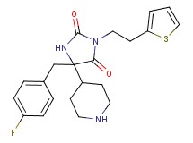 5-(4-fluorobenzyl)-5-piperidin-4-yl-3-[2-(2-thienyl)ethyl]imidazolidine-2,4-dione