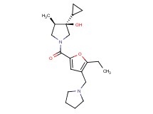 (3R*,4R*)-3-cyclopropyl-1-[5-ethyl-4-(1-pyrrolidinylmethyl)-2-furoyl]-4-methyl-3-pyrrolidinol