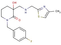 1-(4-fluorobenzyl)-3-hydroxy-3-({[(4-methyl-1,3-thiazol-2-yl)methyl]amino}methyl)-2-piperidinone