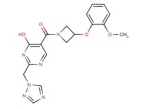 5-{[3-(2-methoxyphenoxy)azetidin-1-yl]carbonyl}-2-(1H-1,2,4-triazol-1-ylmethyl)pyrimidin-4-ol