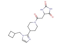 5-(2-{4-[1-(cyclobutylmethyl)-1H-imidazol-2-yl]-1-piperidinyl}-2-oxoethyl)-2,4-imidazolidinedione