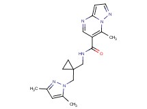 N-({1-[(3,5-dimethyl-1H-pyrazol-1-yl)methyl]cyclopropyl}methyl)-7-methylpyrazolo[1,5-a]pyrimidine-6-carboxamide
