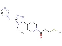 4-[4-ethyl-5-(1H-imidazol-1-ylmethyl)-4H-1,2,4-triazol-3-yl]-1-[3-(methylthio)propanoyl]piperidine