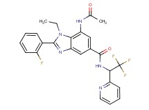 7-(acetylamino)-1-ethyl-2-(2-fluorophenyl)-N-[2,2,2-trifluoro-1-(2-pyridinyl)ethyl]-1H-benzimidazole-5-carboxamide