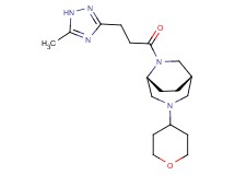 (1S*,5R*)-6-[3-(5-methyl-1H-1,2,4-triazol-3-yl)propanoyl]-3-(tetrahydro-2H-pyran-4-yl)-3,6-diazabicyclo[3.2.2]nonane