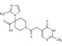 4-(2-methyl-1H-imidazol-1-yl)-1-[(2-methyl-6-oxo-1,6-dihydropyrimidin-5-yl)acetyl]piperidine-4-carboxylic acid