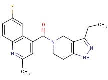 4-[(3-ethyl-1,4,6,7-tetrahydro-5H-pyrazolo[4,3-c]pyridin-5-yl)carbonyl]-6-fluoro-2-methylquinoline trifluoroacetate