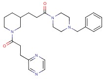 2-(3-{3-[3-(4-benzyl-1-piperazinyl)-3-oxopropyl]-1-piperidinyl}-3-oxopropyl)pyrazine