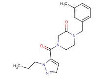 1-(3-methylbenzyl)-4-[(1-propyl-1H-pyrazol-5-yl)carbonyl]-2-piperazinone