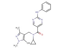 2-anilino-N-cyclopropyl-N-[(1,3,5-trimethyl-1H-pyrazol-4-yl)methyl]pyrimidine-5-carboxamide