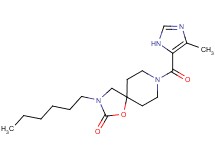 3-hexyl-8-[(4-methyl-1H-imidazol-5-yl)carbonyl]-1-oxa-3,8-diazaspiro[4.5]decan-2-one