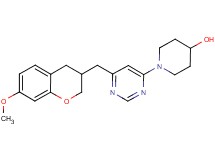 1-{6-[(7-methoxy-3,4-dihydro-2H-chromen-3-yl)methyl]pyrimidin-4-yl}piperidin-4-ol