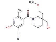 2-hydroxy-5-{[3-(hydroxymethyl)-3-(2-methoxyethyl)-1-piperidinyl]carbonyl}-6-methylnicotinonitrile