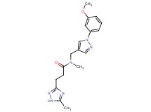 N-{[1-(3-methoxyphenyl)-1H-pyrazol-4-yl]methyl}-N-methyl-3-(5-methyl-1H-1,2,4-triazol-3-yl)propanamide