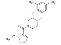 1-(3,5-dimethylbenzyl)-4-[(1-ethyl-1H-pyrazol-5-yl)carbonyl]-2-piperazinone