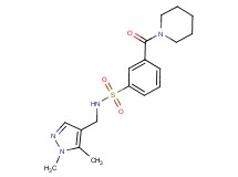 N-[(1,5-dimethyl-1H-pyrazol-4-yl)methyl]-3-(piperidin-1-ylcarbonyl)benzenesulfonamide
