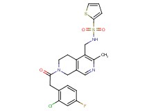 N-({7-[(2-chloro-4-fluorophenyl)acetyl]-3-methyl-5,6,7,8-tetrahydro-2,7-naphthyridin-4-yl}methyl)-2-thiophenesulfonamide