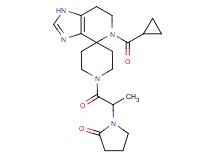 1-{2-[5-(cyclopropylcarbonyl)-1,5,6,7-tetrahydro-1'H-spiro[imidazo[4,5-c]pyridine-4,4'-piperidin]-1'-yl]-1-methyl-2-oxoethyl}pyrrolidin-2-one